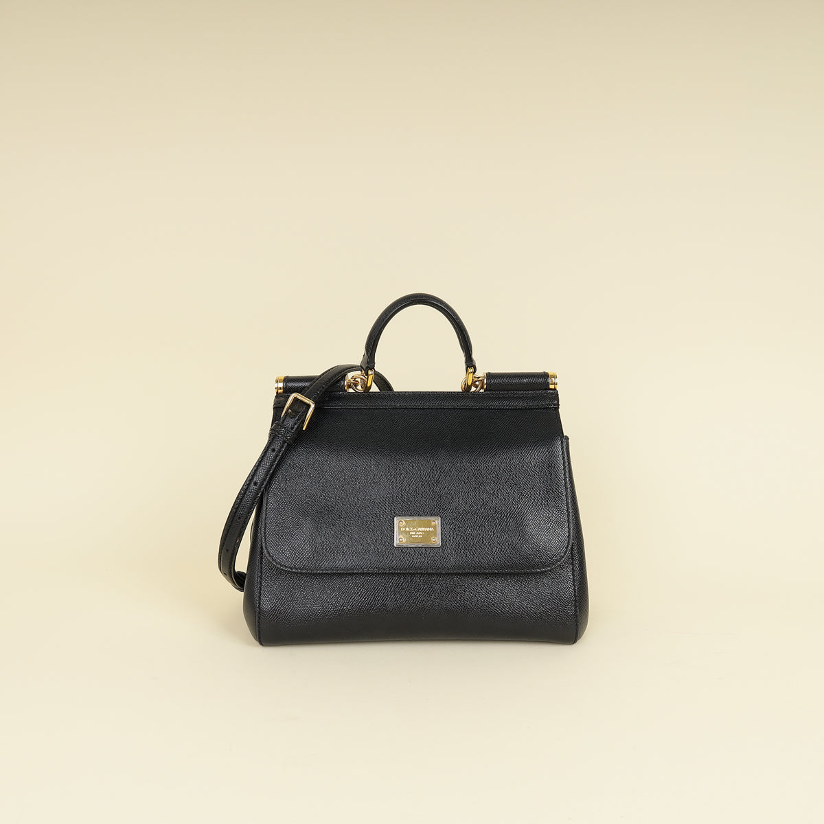 Dolce & Gabbana Black Dauphine Sicily Medium Bag
