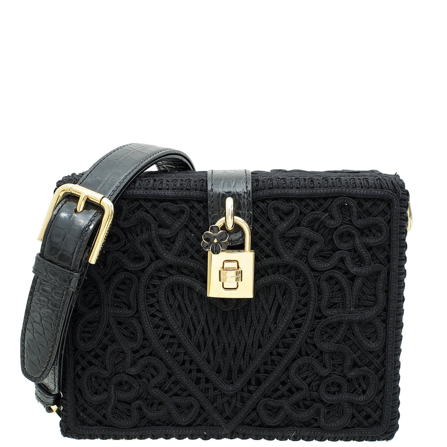Dolce & Gabbana Black Cordonetto Lace "Dolce Bag"