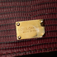 Dolce & Gabbana Burgundy Sicily Iguana Print Medium Bag