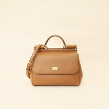 Dolce & Gabbana Brown Sicily Dauphine Medium Flap Bag