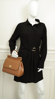 Dolce & Gabbana Brown Sicily Dauphine Medium Flap Bag