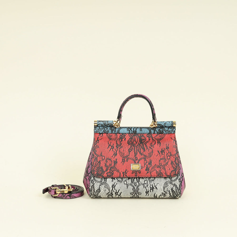 Dolce & Gabbana Multicolor Sicily Print Small Bag