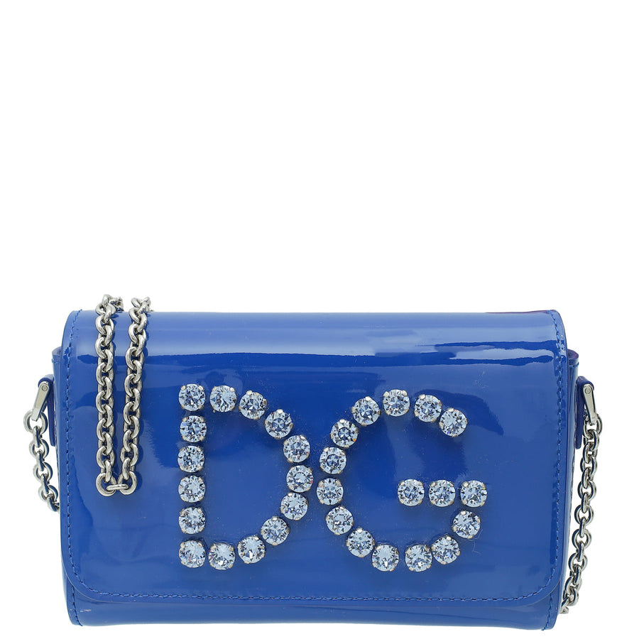 Dolce & Gabbana Blue Crystal DG Girls Bambino Crossbody Bag