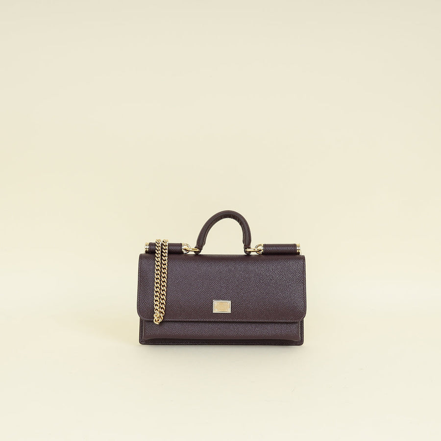 Dolce & Gabbana Burgundy Sicily Phone Chain Bag