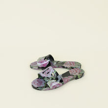 Dolce & Gabbana Black Multicolor Floral- Print Slides Sandal 36