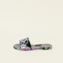Dolce & Gabbana Black Multicolor Floral- Print Slides Sandal 36