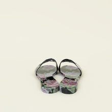 Dolce & Gabbana Black Multicolor Floral- Print Slides Sandal 36