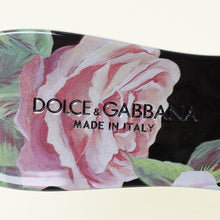 Dolce & Gabbana Black Multicolor Floral- Print Slides Sandal 36