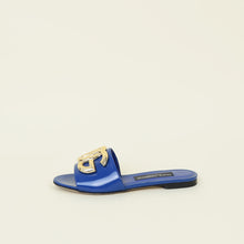 Dolce & Gabbana Blue DG Logo Flat Slide Sandals 37