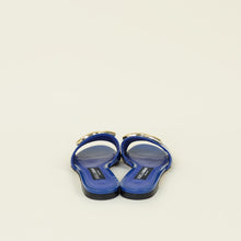 Dolce & Gabbana Blue DG Logo Flat Slide Sandals 37