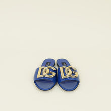 Dolce & Gabbana Blue DG Logo Flat Slide Sandals 37