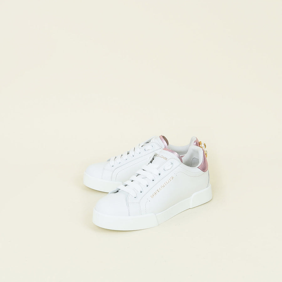 Dolce & Gabbana Bicolor Portofino Pearl Sneakers 37