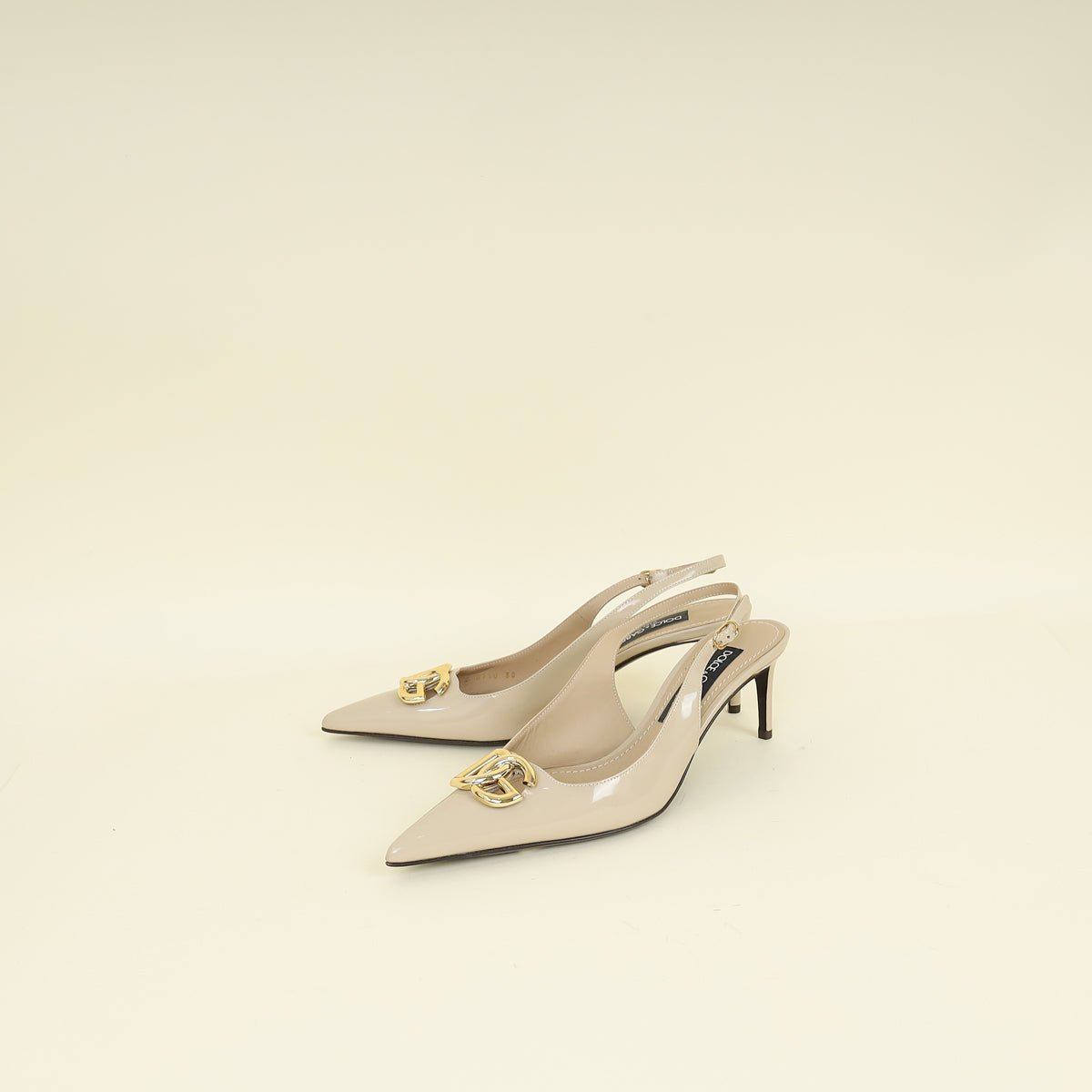 Dolce & Gabbana Beige Lollo 60 Slingback Pumps 38