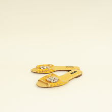 Dolce & Gabbana Yellow Bellucci Embellished Flat Sandals 39.5