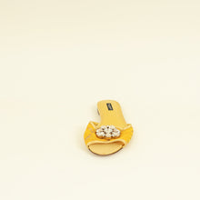 Dolce & Gabbana Yellow Bellucci Embellished Flat Sandals 39.5