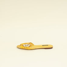 Dolce & Gabbana Yellow Bellucci Embellished Flat Sandals 39.5