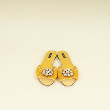 Dolce & Gabbana Yellow Bellucci Embellished Flat Sandals 39.5