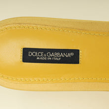 Dolce & Gabbana Yellow Bellucci Embellished Flat Sandals 39.5