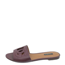Dolce & Gabbana Burgundy Bianca Logo Slide Sandals 39