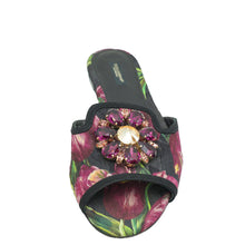Dolce & Gabbana Multicolor Bellucci Embellished Flat Sandal 39Printed Canvas