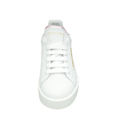 Dolce & Gabbana Bicolor Pearl-Detail Portofino Sneakers 40