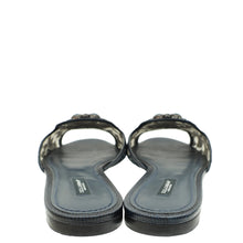 Dolce & Gabbana Indigo Blue Bellucci Embellished Flat Sandals 41