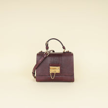 Dolce & Gabbana Burgundy Lizard Embossed Monica Small Bag