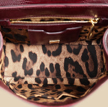 Dolce & Gabbana Burgundy Lizard Embossed Monica Small Bag