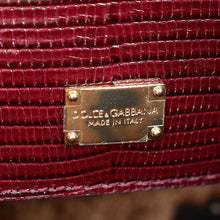 Dolce & Gabbana Burgundy Lizard Embossed Monica Small Bag