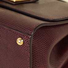Dolce & Gabbana Burgundy Lizard Embossed Monica Small Bag