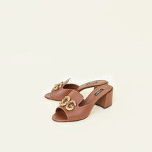 Dolce & Gabbana Brown DG Amore Bianca Sandals 38