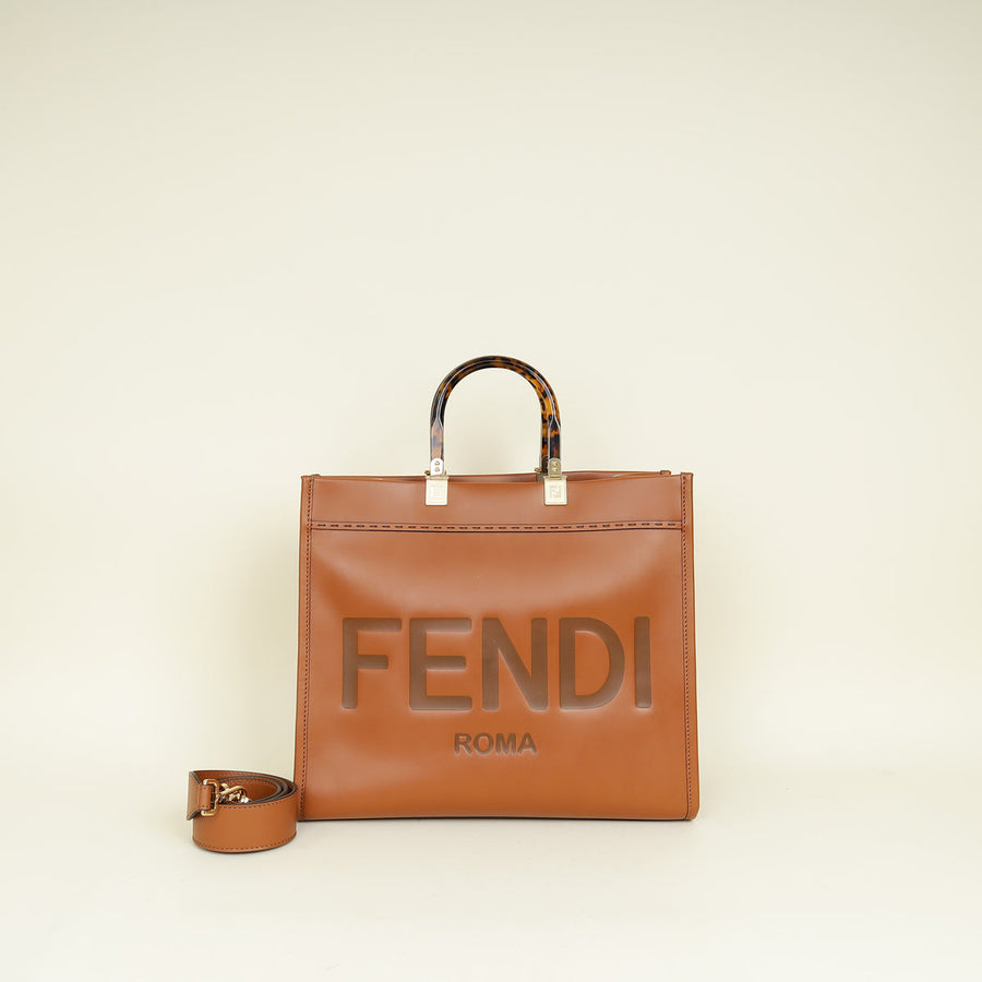 Fendi Brown Sunshine Medium Shopper Bag