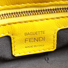 Fendi Yellow FF Embossed Baguette Medium Bag