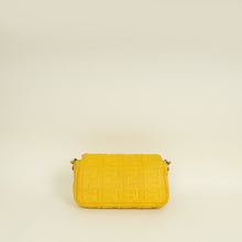 Fendi Yellow FF Embossed Baguette Medium Bag