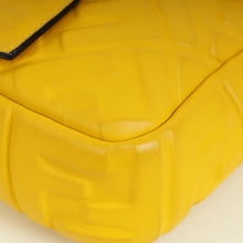 Fendi Yellow FF Embossed Baguette Medium Bag