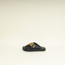 Vitello Black Fendigraphy Slide Sandals 38