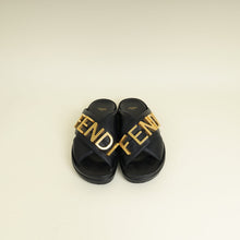 Vitello Black Fendigraphy Slide Sandals 38
