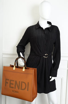Fendi Brown Sunshine Medium Shopper Bag