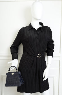 Fendi Navy Blue Peekaboo ISEEU Petite Interlaced Bag