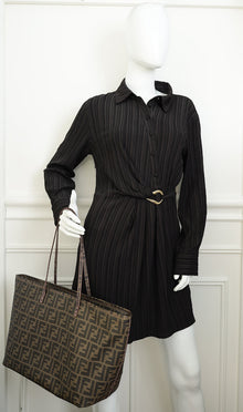 Fendi Tobacco Zucca Roll Tote Bag