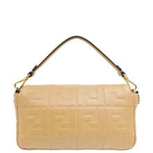 Fendi Beige FF Embossed Baguette Medium Bag