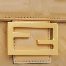 Fendi Beige FF Embossed Baguette Medium Bag