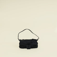 Fendi Black Pony Hair Flower Applique Baguette Bag