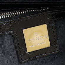 Fendi Black Pony Hair Flower Applique Baguette Bag