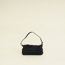Fendi Black Pony Hair Flower Applique Baguette Bag