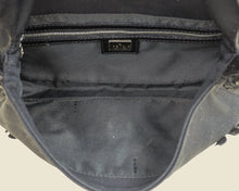 Fendi Black Pony Hair Flower Applique Baguette Bag