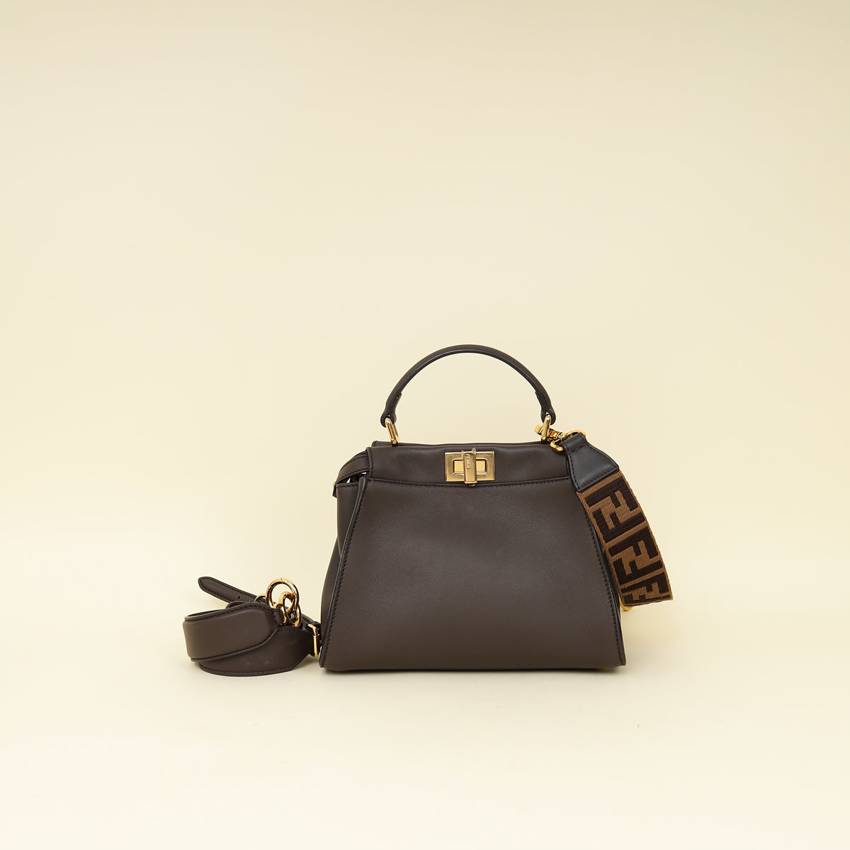 Fendi Chocolate Mini Peekaboo Bag
