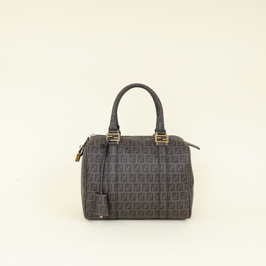 Fendi Brown Forever Spalmatti Boston Bag