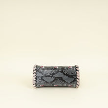 Fendi Dark Grey Peekaboo Mini Whip Python Flower Embroidered Bag
