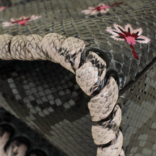 Fendi Dark Grey Peekaboo Mini Whip Python Flower Embroidered Bag